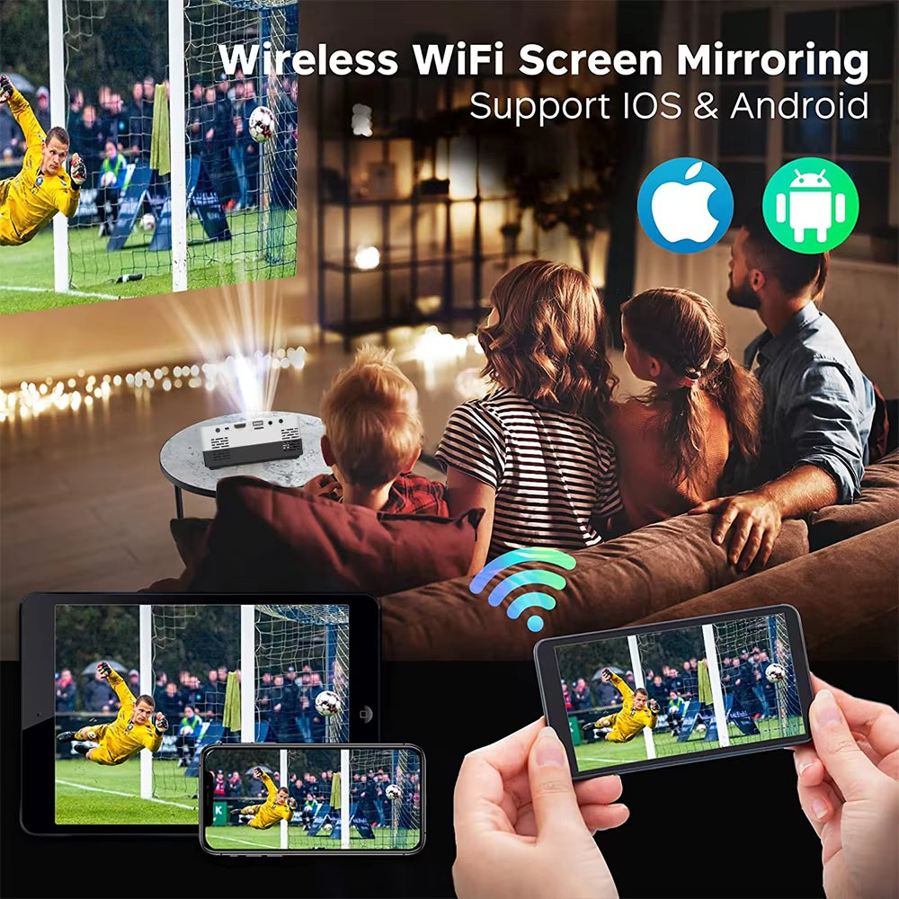 Mini Projector J15 Pro, 480*360 Support 1080P USB Mini Beamer for Phone Smartphone Home Theater Kids Gift PK YG300