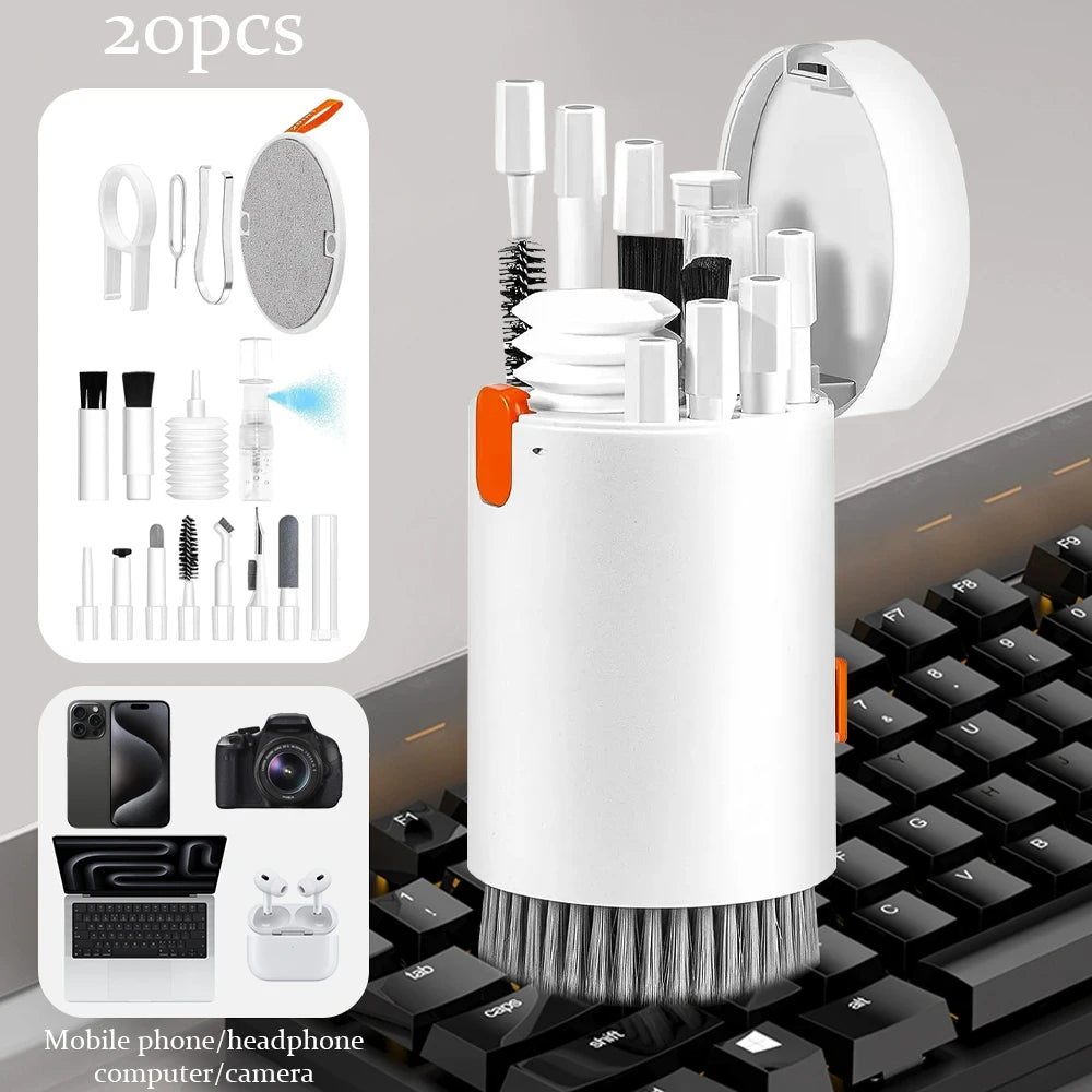 20 in 1 Keyboard Cleaner Cleaning Kit for Airpods Laptop PC Tablet Camera Laptop Accessories Phone Screen Cleaner