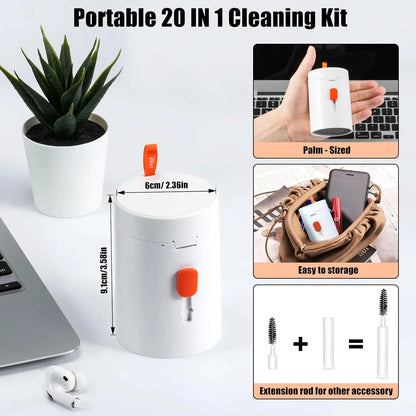 20 in 1 Keyboard Cleaner Cleaning Kit for Airpods Laptop PC Tablet Camera Laptop Accessories Phone Screen Cleaner