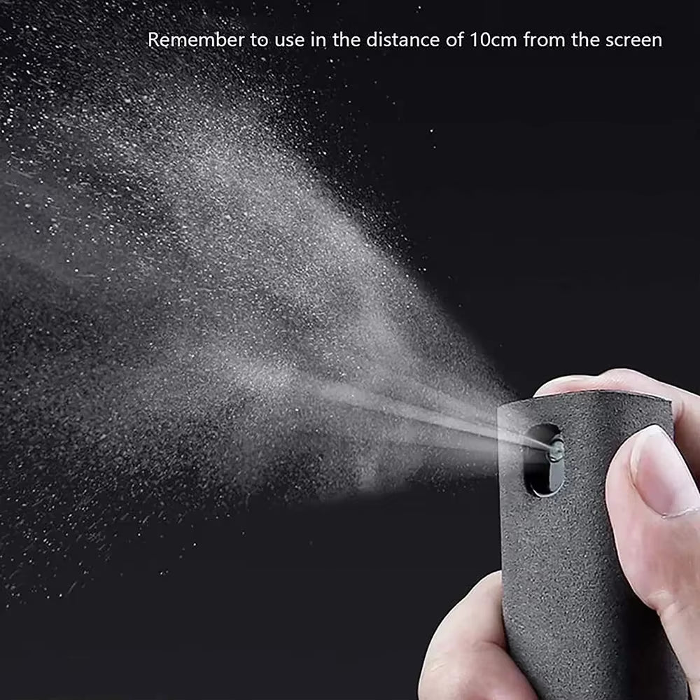 2 in 1 Screen Cleaner Spray Bottle Multifunction Mobile Phone Tablet PC Laptop Screen Dust Remover Microfiber Wiper Cleaner Tool