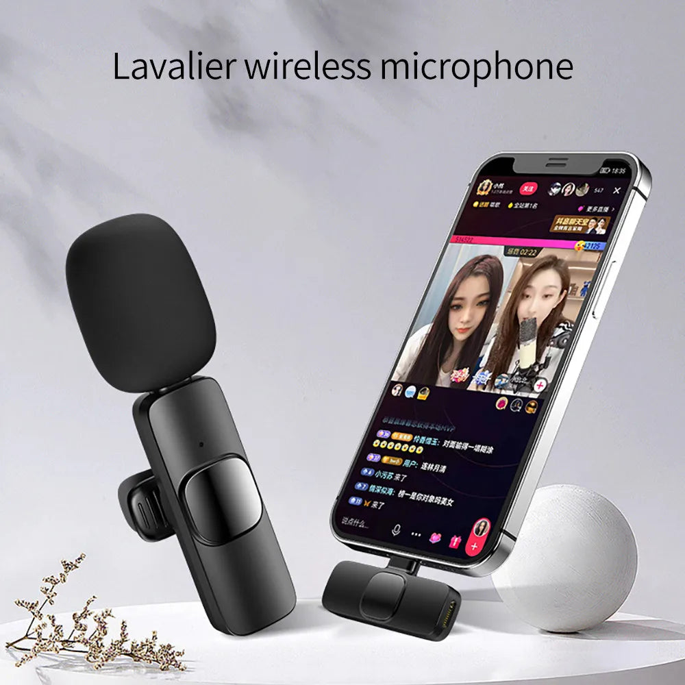 Wireless Lavalier Microphone Live Broadcast Game Mic Noise Cancelling Audio Video Recording Mini Mic for Iphone Android Xiaomi