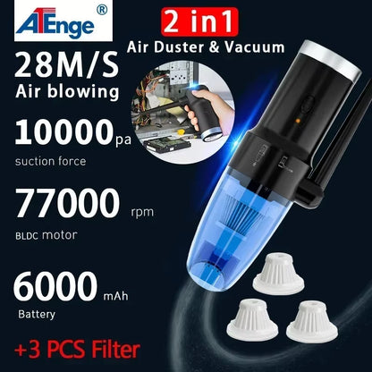 Electric Air Blower Duster &Air Pump 3-In-1,Canned Air Compressed Air Cans for Computer Desk Cleaner Keyboard Cleaner for Office