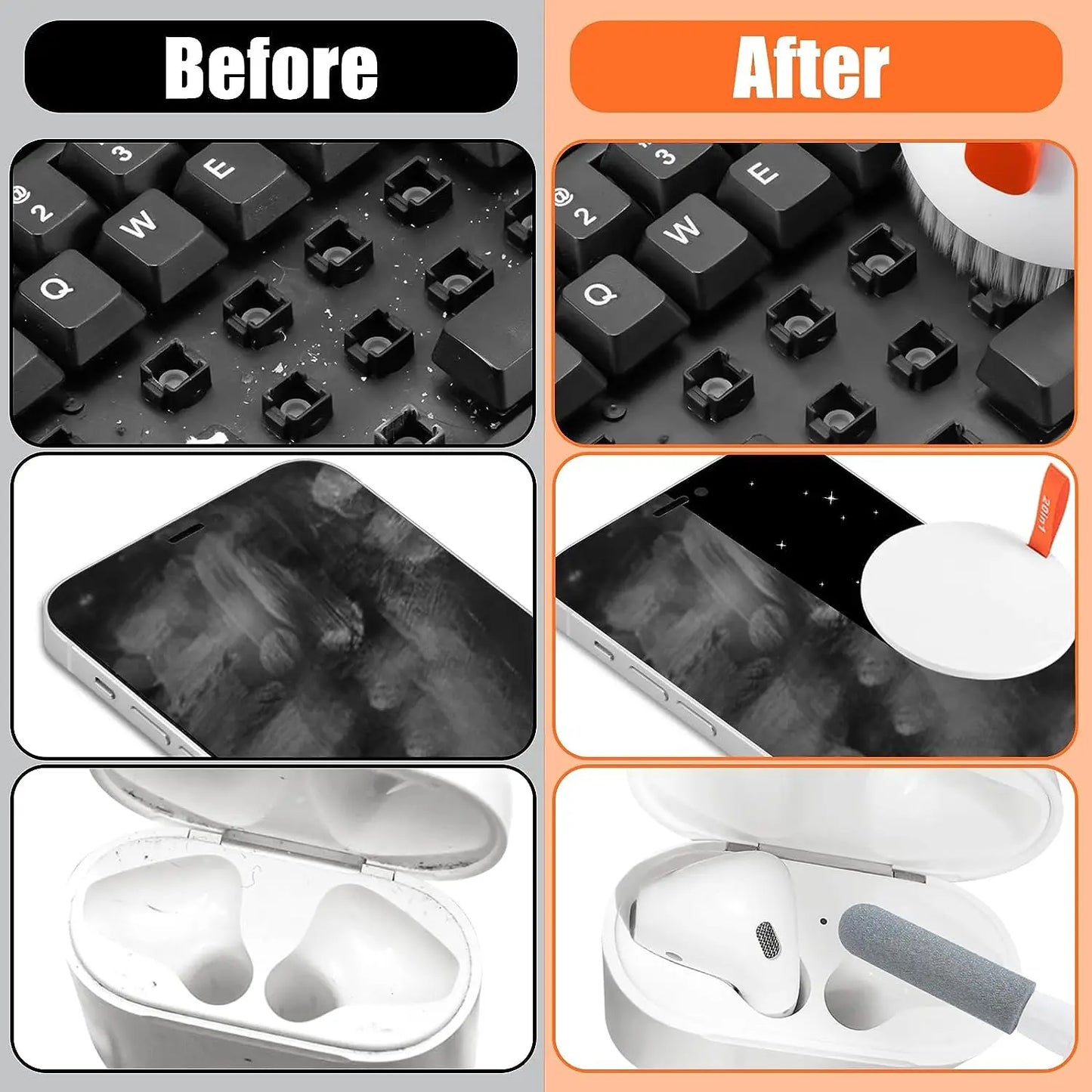 20 in 1 Keyboard Cleaner Cleaning Kit for Airpods Laptop PC Tablet Camera Laptop Accessories Phone Screen Cleaner