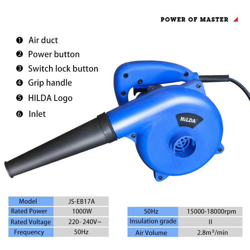 1000W Air Blower Computer Cleaner Portable Electric Air Compressor Dust Collector Home Improvement and Tools Appliances